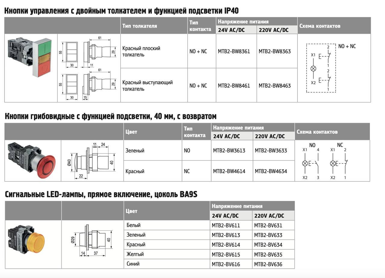 Кнопки управления и переключатели с функцией подсветки IP65 - фото 3 - id-p227163144
