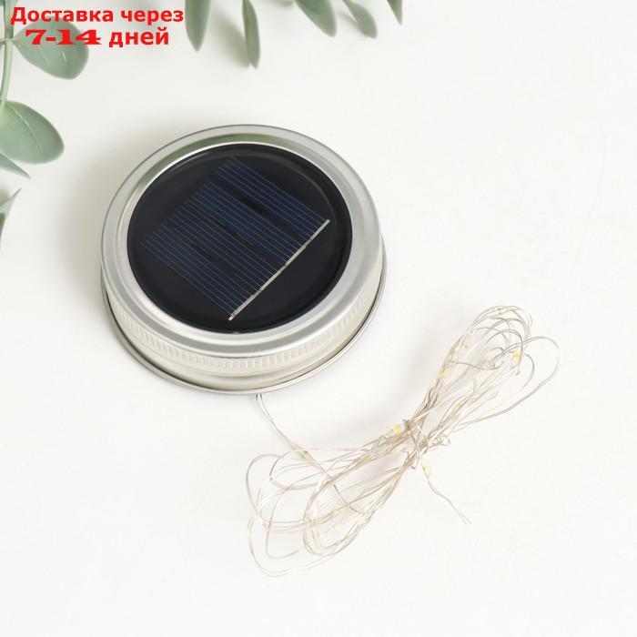 Солнечная батарея для сувениров с гирляндой круглая 2 метра 20 LED 7х1,5х1,5 см - фото 2 - id-p227044889