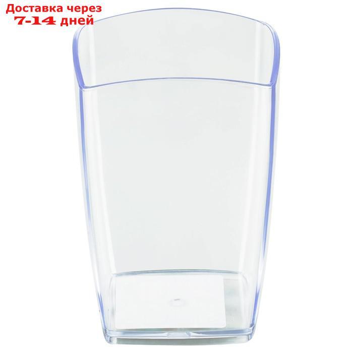 Подставка-стакан СТАММ "Тропик", пластиковая, квадратная, прозрачная - фото 2 - id-p227042785