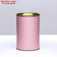 Тубус 73х110 мм (90 мм внутренняя высота), картон, металлическая крышка розовый