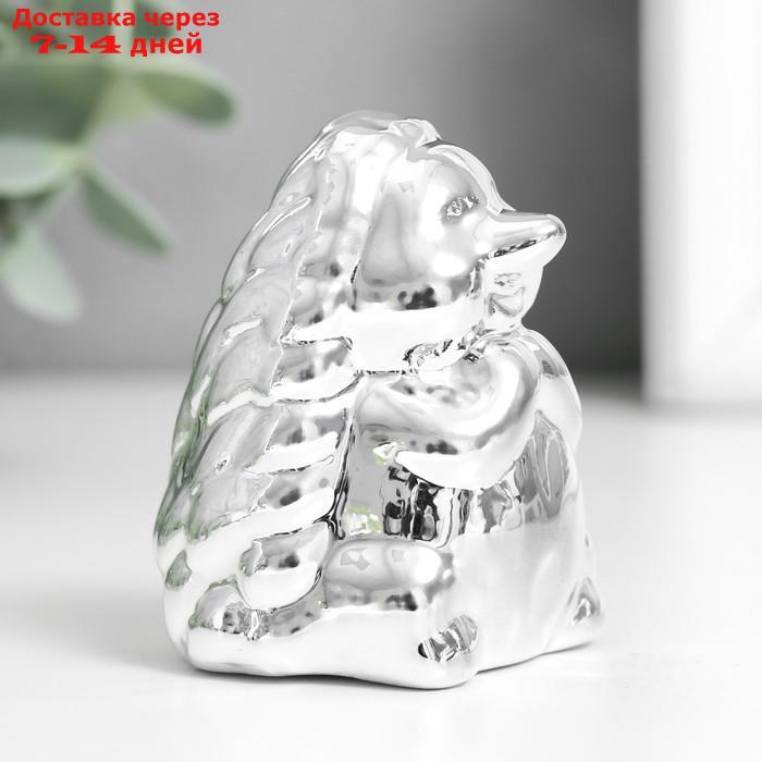 Сувенир керамика "Ёжик" серебро 5х4,5х6,7 см - фото 3 - id-p227037161