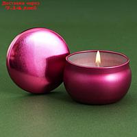 Свеча в цветной жестяной банке "С Новым годом", аромат ваниль, 6 х 6 х 4 см