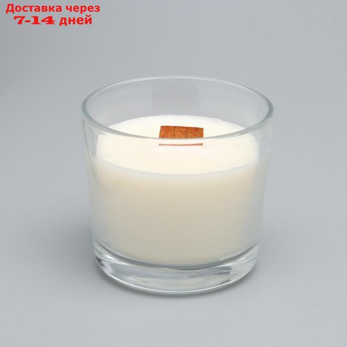 Свеча из соевого воска в стакане с деревянным фитилем "Сандаловое дерево", 65 гр - фото 2 - id-p227060632