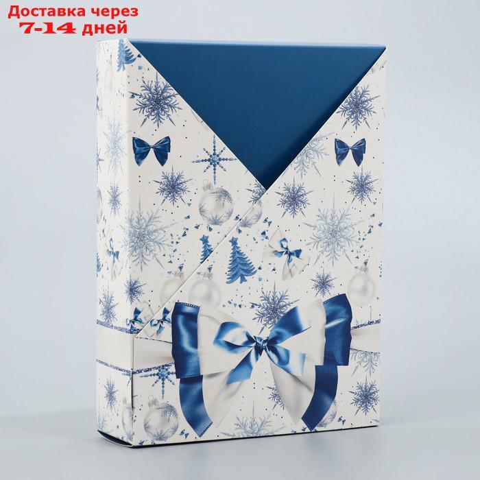 Складная коробка "Новогодний бант", 21× 15 × 5 см - фото 1 - id-p227065372