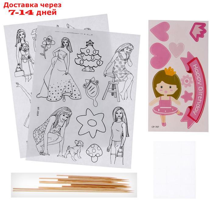 Набор для творчества: изготовление топперов, раскраска-наклейки "Принцесса" - фото 1 - id-p227047582