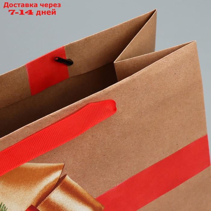 Пакет крафтовый горизонтальный "Подарок в Новый год", ML 27 × 23 × 11.5 см - фото 6 - id-p227067597