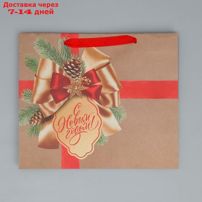 Пакет крафтовый горизонтальный "Подарок в Новый год", ML 27 × 23 × 11.5 см - фото 7 - id-p227067597