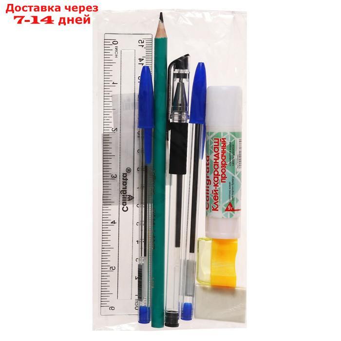 Набор канцелярский, детский, 6 предметов: блокнот, ластик, точилка, 2 карандаша, линейка, МИКС - фото 2 - id-p227060684