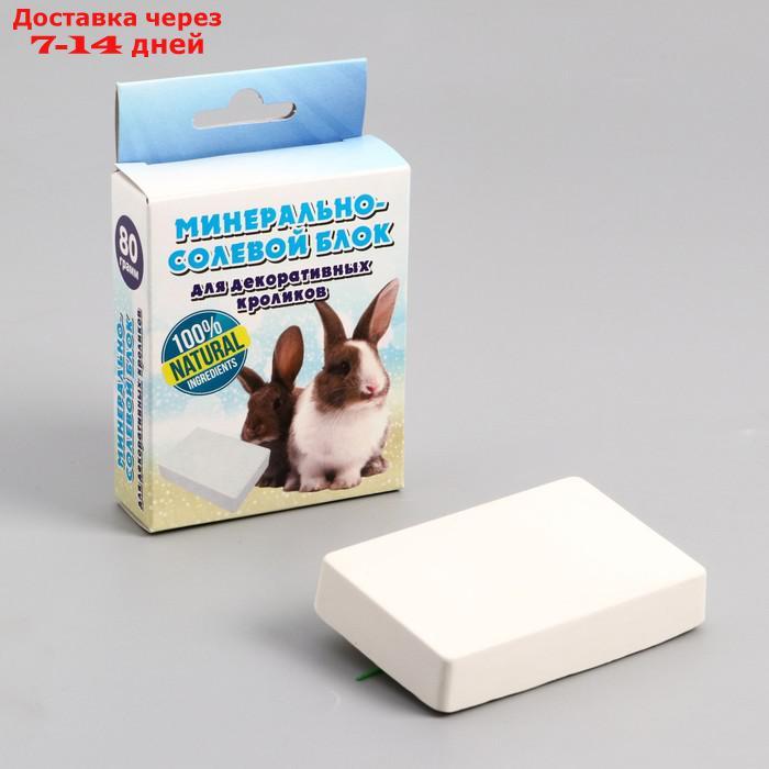 Минерально-солевой блок для декоративных кроликов, 80 гр - фото 1 - id-p227051907