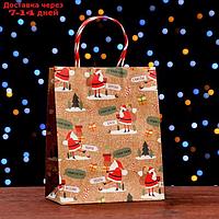 Пакет подарочный "Дед Мороз с подарками" 18 х 22,3 х 10 см