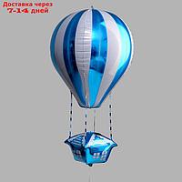 Шар фольгированный 35" "Воздушный шар", фигура, цвет синий