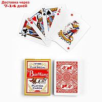 Карты игральные бумажные BinWang, 55 шт, 260 г/м2, красные, 6.3 х 8.8 см