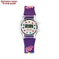 Часы наручные электронные детские "Цветочки", d-3 см, длина 20 см