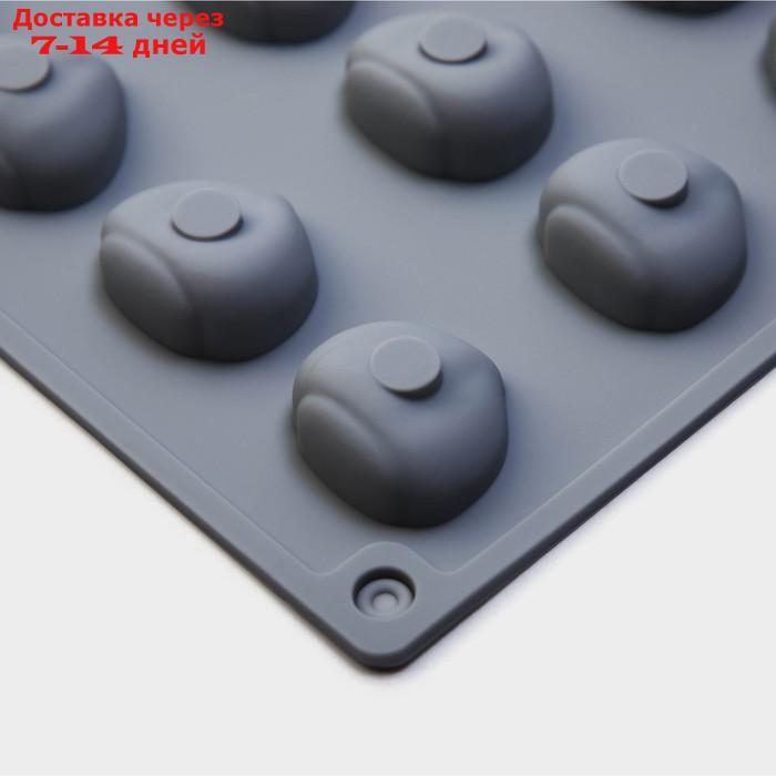 Форма силиконовая для льда и кондитерских украшений Доляна "Орешки", 30×17,5×1,5 см, 24 ячейки (3×2см) , цвет - фото 3 - id-p227069926