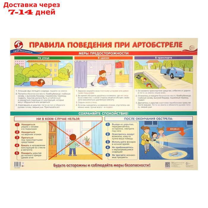 Плакат "Правила поведения при артобстреле" А2 - фото 1 - id-p227071898