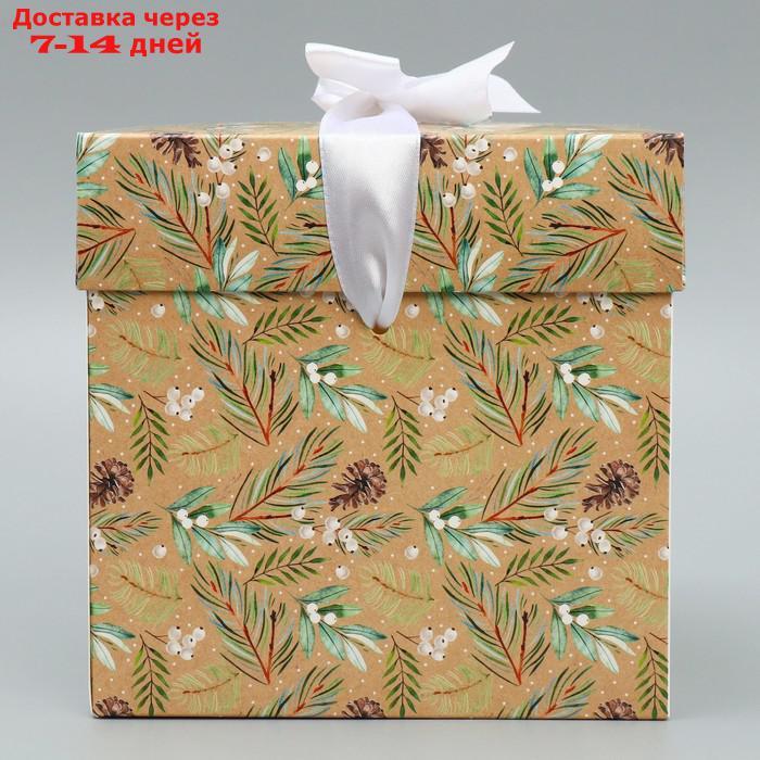 Коробка складная "Новогодний венок", 15 × 15 × 15 см - фото 5 - id-p227070010