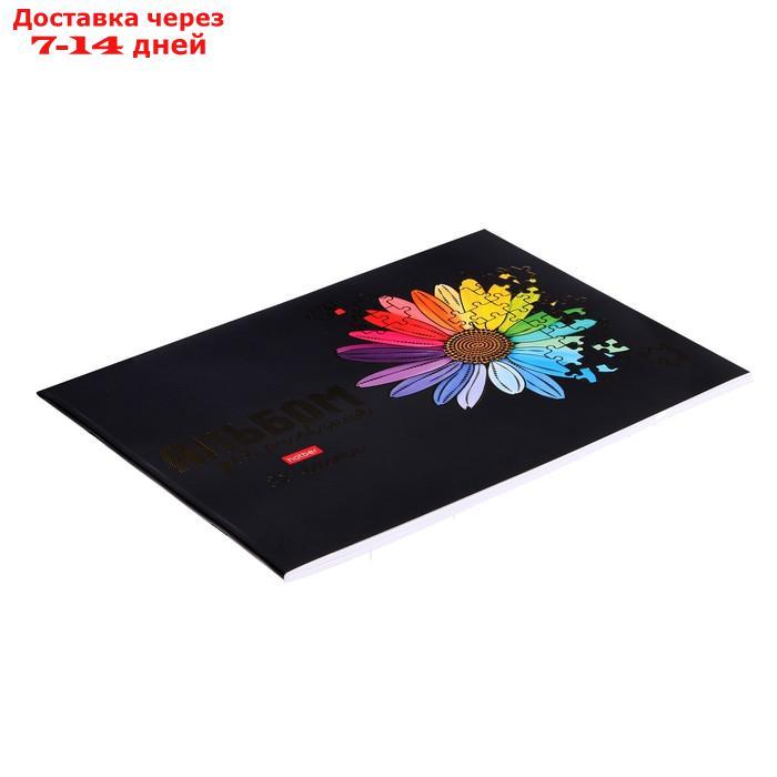 Альбом для рисования А4, 32 листа, "Бал цветов", обложка мелованный картон, матовая ламинация, 3D фольга, блок - фото 3 - id-p227044393