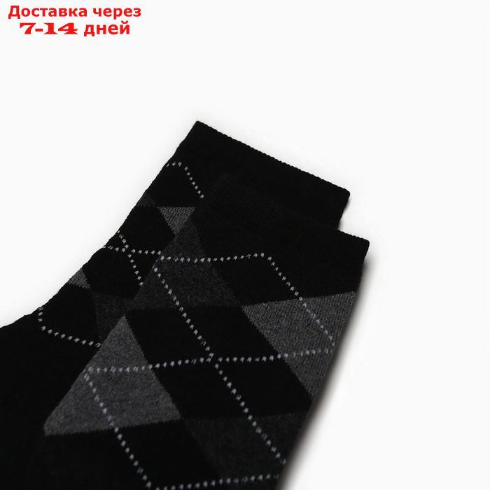 Носки детские махра внутри А.ДТ-49, цвет черный/ромбы, р-р 18 - фото 2 - id-p227070065