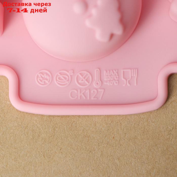 Форма силиконовая для выпечки Доляна "Новогоднее настроение", 23×19×2,5 см, 6 ячеек, цвет розовый - фото 6 - id-p227056891