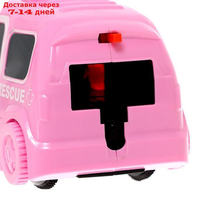 Автотрек "Розовая машинка", работает от батареек, дорожные знаки в комплекте - фото 10 - id-p227070147