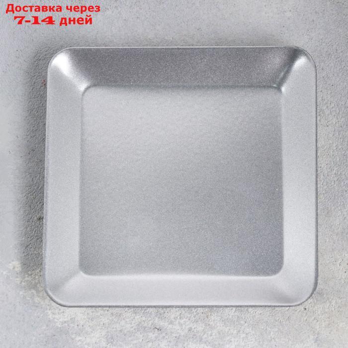 Подсвечник "Тарелка квадратная" металл на одну свечу, 10х 10х1,1 см, серебро - фото 3 - id-p227068597