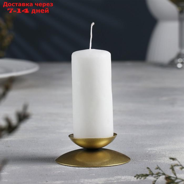 Подсвечник "Гадальный Н" металл на одну свечу, 7,3х3 см, золотой - фото 1 - id-p227068611