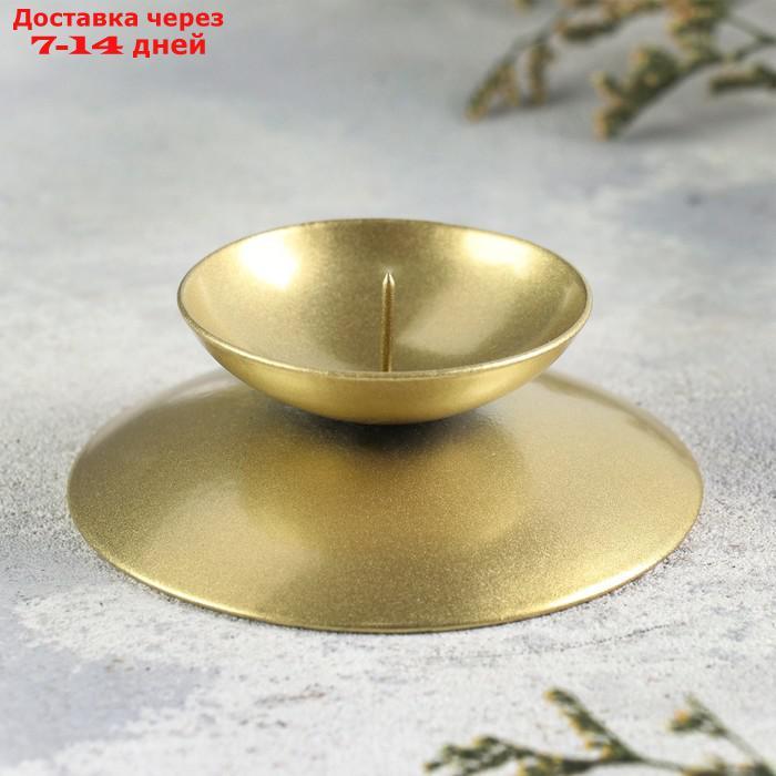 Подсвечник "Гадальный Н" металл на одну свечу, 7,3х3 см, золотой - фото 2 - id-p227068611