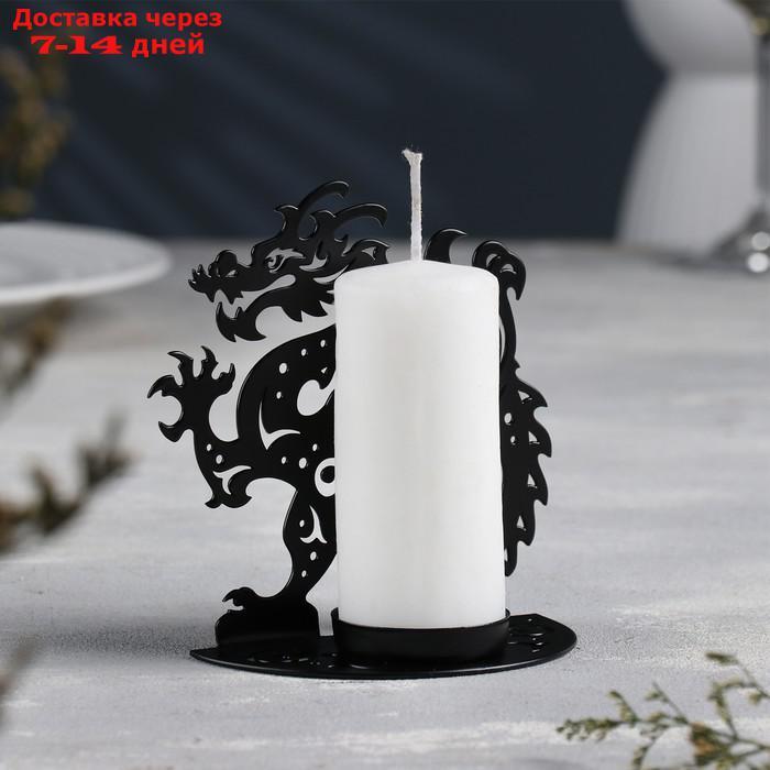 Подсвечник "Дракон" металл на одну свечу, 11,1х5,3х11 см, черный - фото 1 - id-p227068616