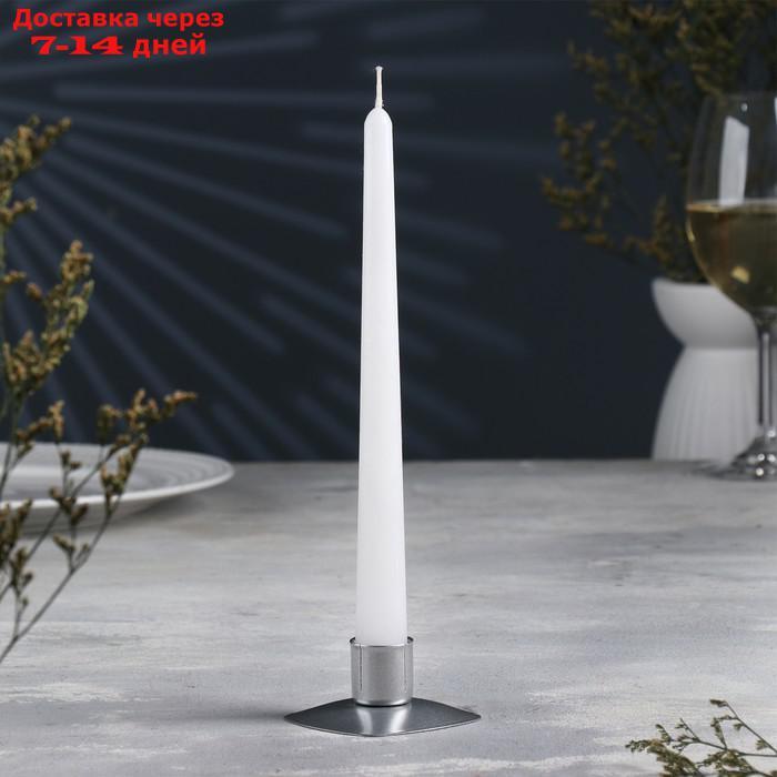 Подсвечник "Квадрат" металл на одну свечу, 7х7х3 см,серебро - фото 1 - id-p227068620