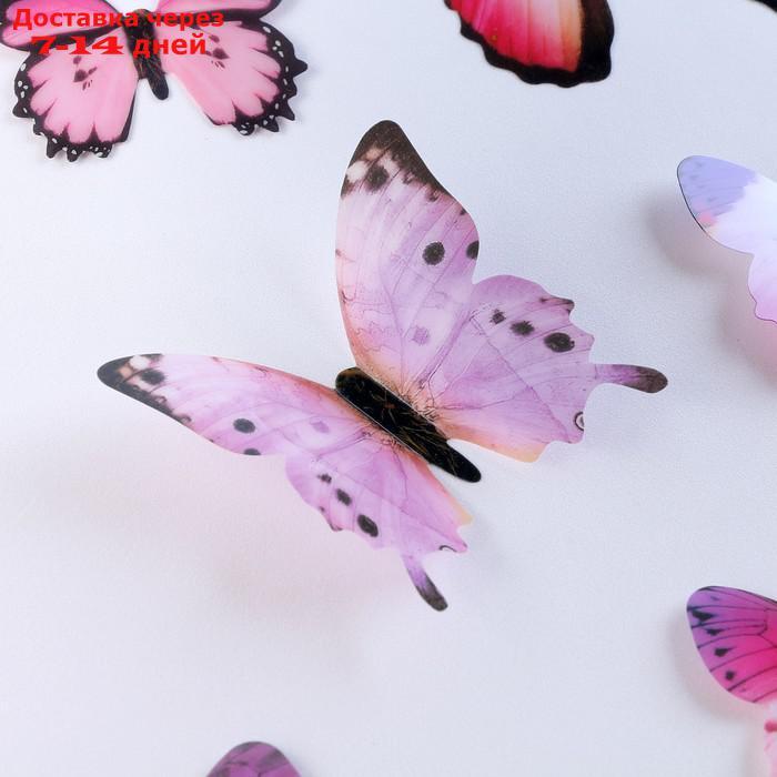 Украшение для торта "Бабочки", набор 12 шт, цвет розовый - фото 3 - id-p227054013