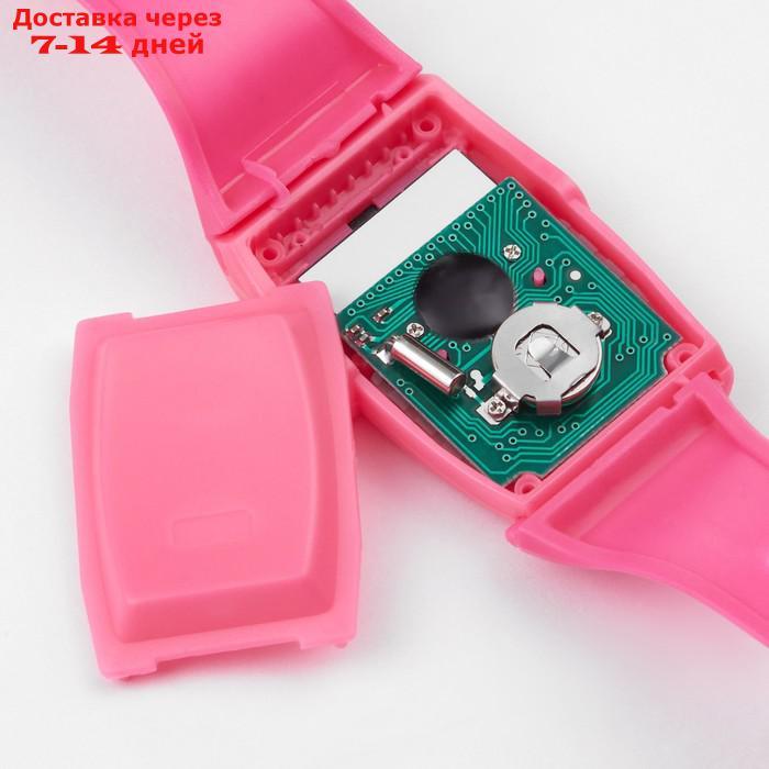 Часы наручные электронные детские, с калькулятором, ремешок силикон, l-21 см, розовые - фото 5 - id-p227059983