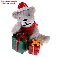 Миниатюра кукольная "Мишка с подарками", набор 2 шт, размер 1 шт 3*3,5*3 см