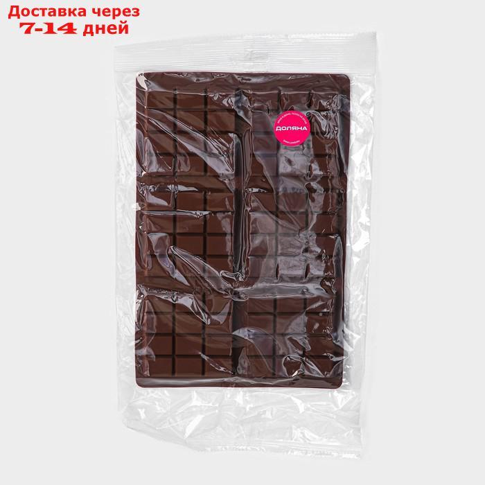 Форма для шоколада силиконовая 6 ячеек 27,5х18х1 см (7,5х7,5см) "Плитка", цвет коричневый - фото 6 - id-p227071324