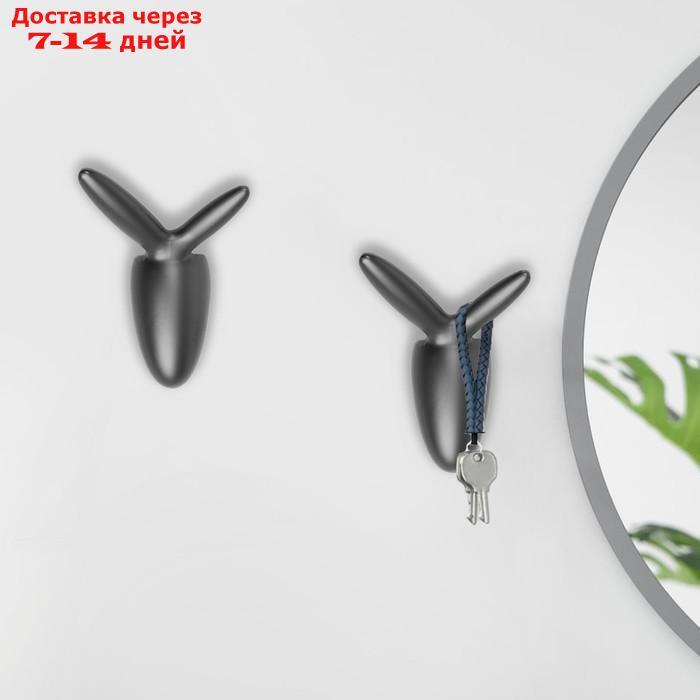 Крючок мебельный CAPPIO RABBIT, однорожковый, цвет черный - фото 1 - id-p227058632
