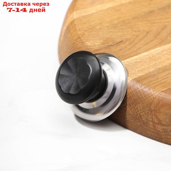 Ручка для крышки на посуду Доляна "Гевни", d=4,5 см, цвет черный - фото 1 - id-p227057174