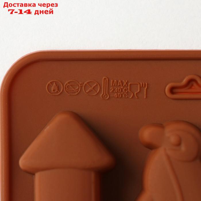 Форма для льда и шоколада 12 ячеек "Пингвины" 21,5х10х1,5 см, цвет коричневый - фото 6 - id-p227053222