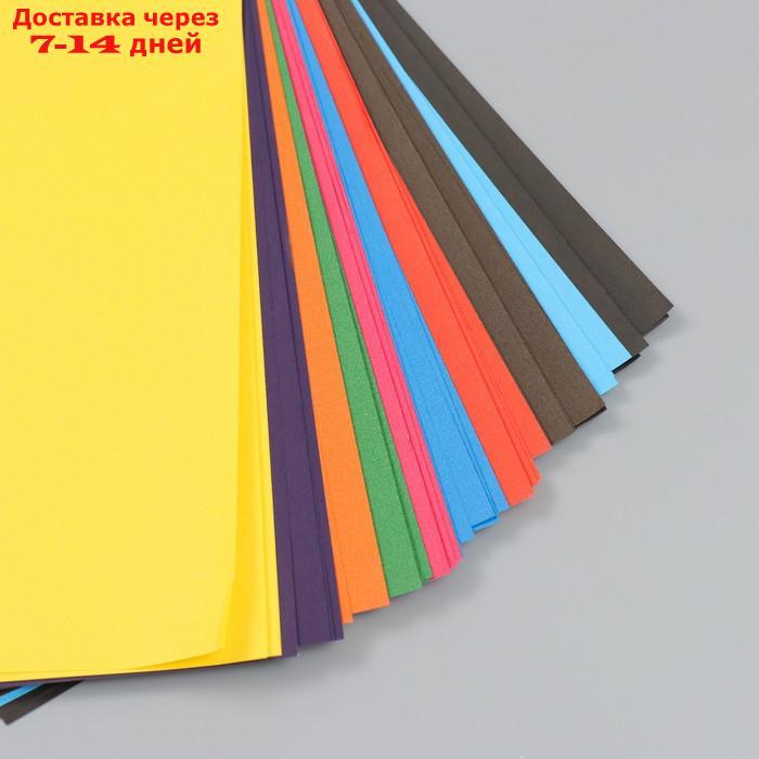 Набор цветной бумаги "Рыбки" А4 2-сторонняя офсетная, 50 листов 10 цветов 20х28 см - фото 2 - id-p227066324