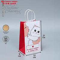 Пакет подарочный крафтовый "Мягкая моя", 12 × 21 × 9 см