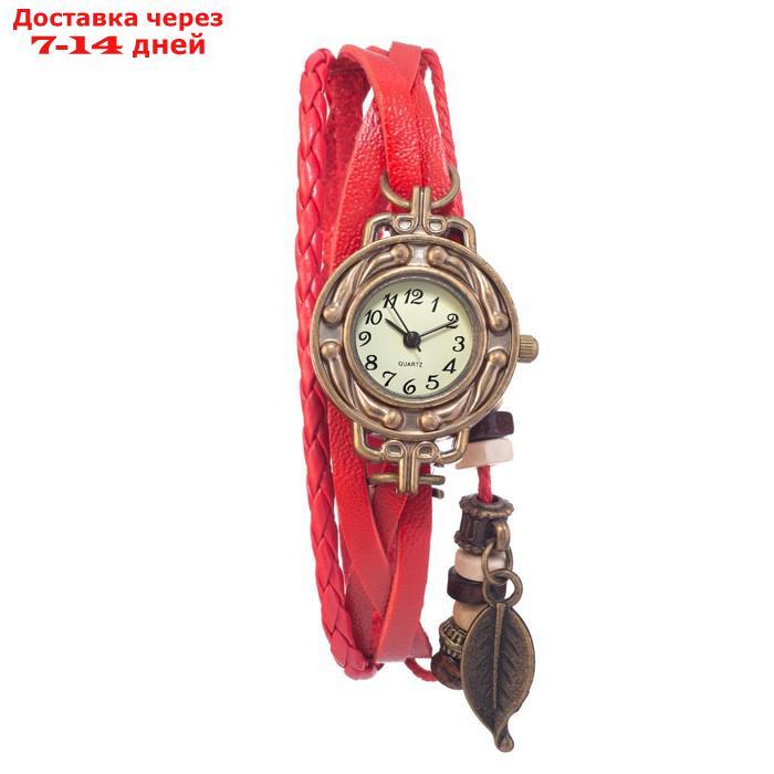 Часы наручные женские "Элиос", дискретный ход, ремешок 19.5 см, d-1.5 см, красные - фото 2 - id-p227067095
