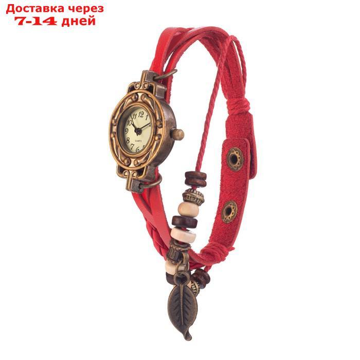 Часы наручные женские "Элиос", дискретный ход, ремешок 19.5 см, d-1.5 см, красные - фото 3 - id-p227067095