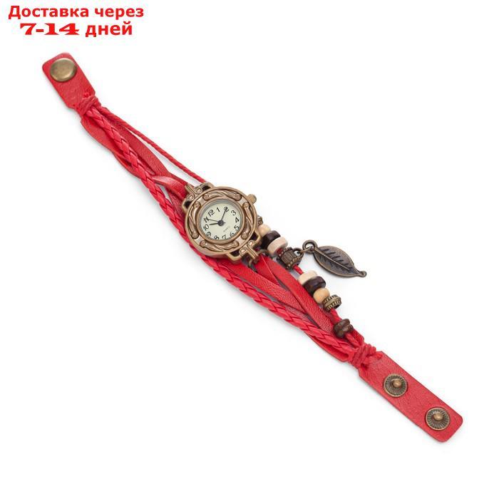 Часы наручные женские "Элиос", дискретный ход, ремешок 19.5 см, d-1.5 см, красные - фото 4 - id-p227067095