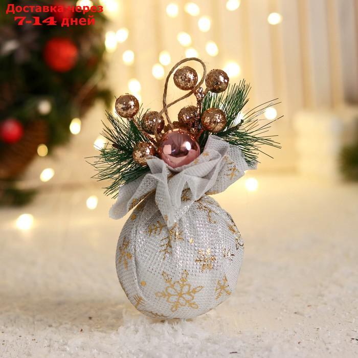 Шар пластик декор "Блеск рождества" снежинки, 8х12 см, белый - фото 2 - id-p227069104