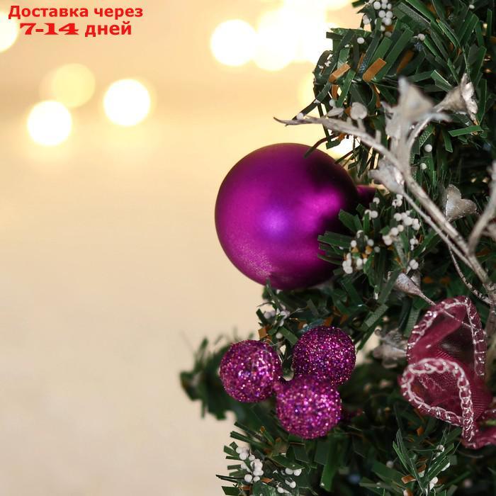 Ёлка декор "Праздничная" бантик шары, 10х17 см, сиреневый - фото 2 - id-p227069130