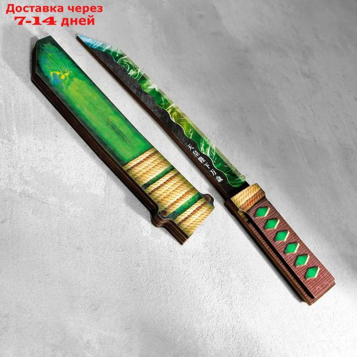 Сувенир деревянный "Нож Танто", в ножнах, зеленый - фото 1 - id-p227055498