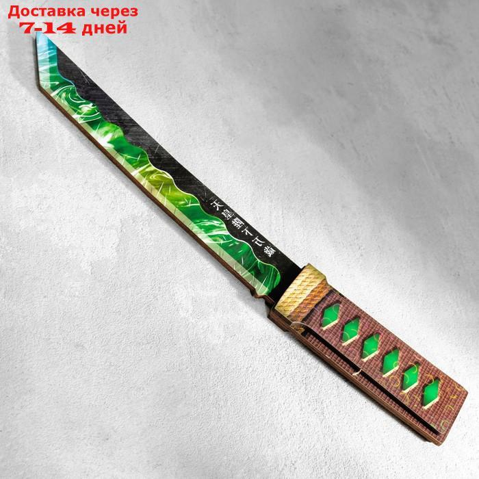Сувенир деревянный "Нож Танто", в ножнах, зеленый - фото 2 - id-p227055498