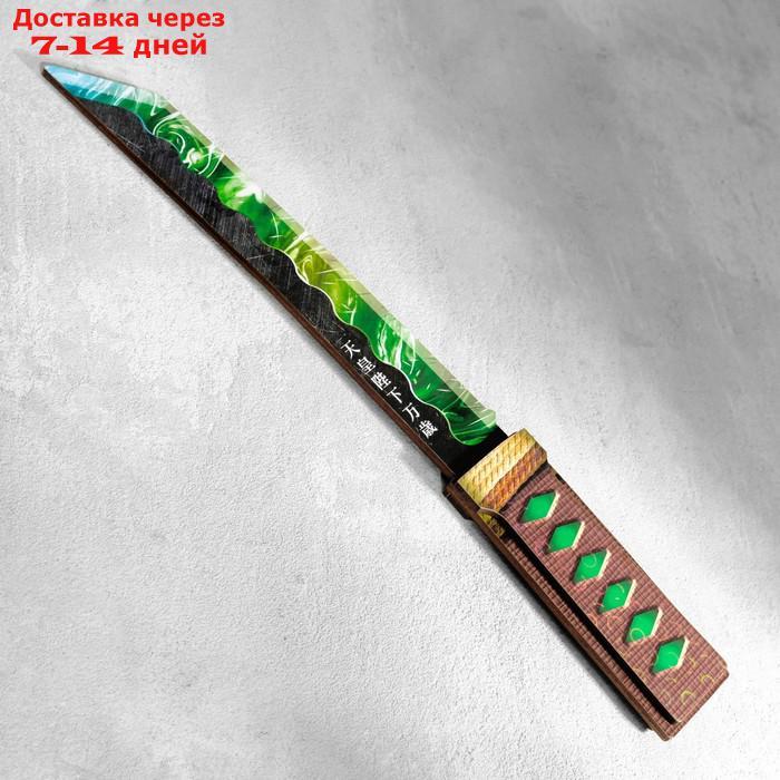 Сувенир деревянный "Нож Танто", в ножнах, зеленый - фото 3 - id-p227055498