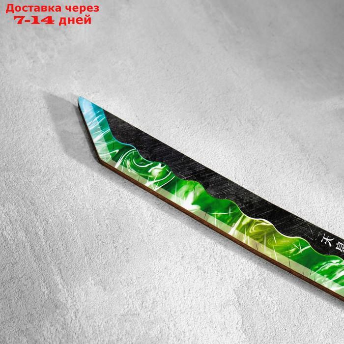 Сувенир деревянный "Нож Танто", в ножнах, зеленый - фото 4 - id-p227055498