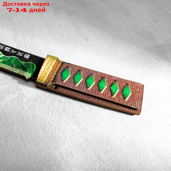 Сувенир деревянный "Нож Танто", в ножнах, зеленый - фото 5 - id-p227055498