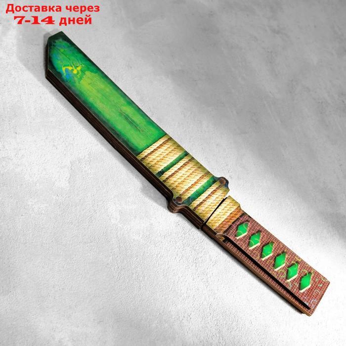 Сувенир деревянный "Нож Танто", в ножнах, зеленый - фото 6 - id-p227055498