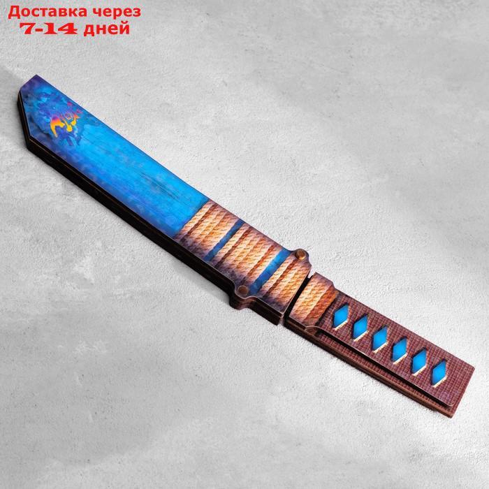Сувенир деревянный "Нож Танто", в ножнах, синий - фото 6 - id-p227055502